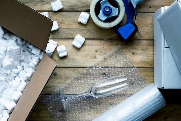 Packing fragile items store for flight